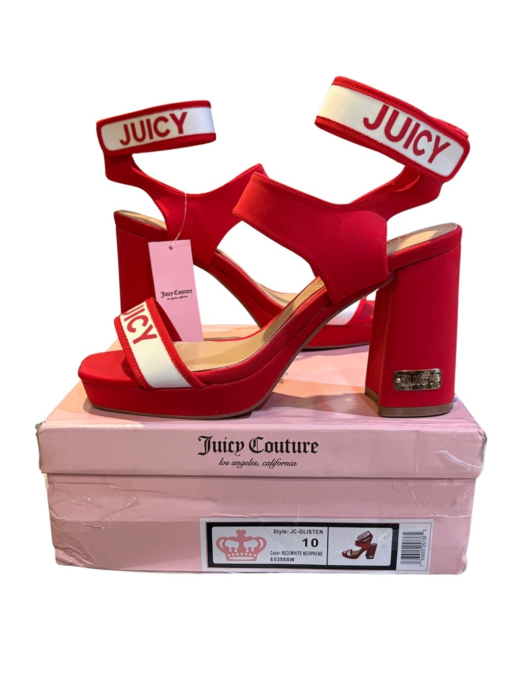 NWT Juicy Couture JC-Glisten Red Platform Heels Size 10 Y2K Style Y2K inspired